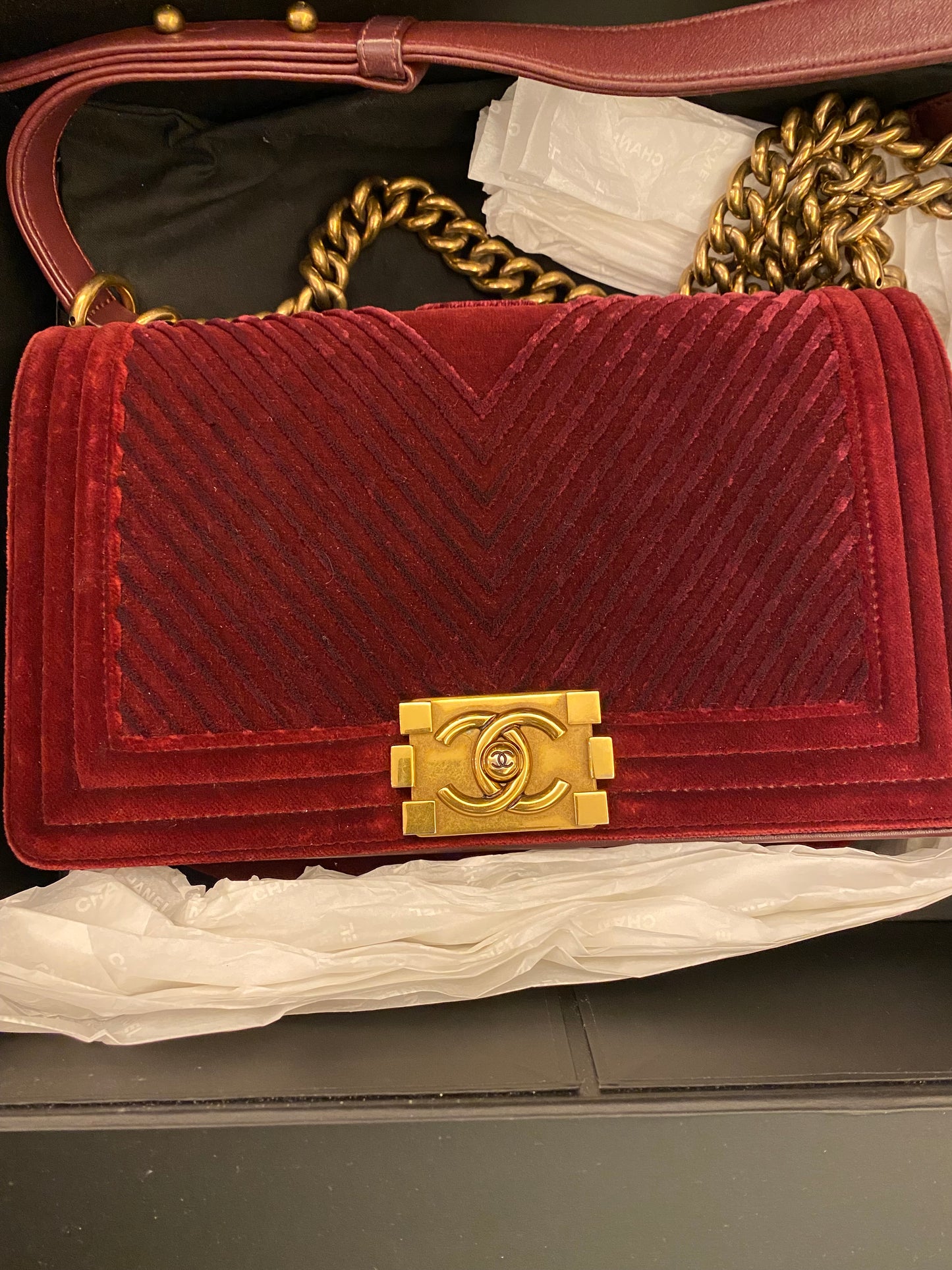 CHANEL Boy CC Chevron Flap Bag