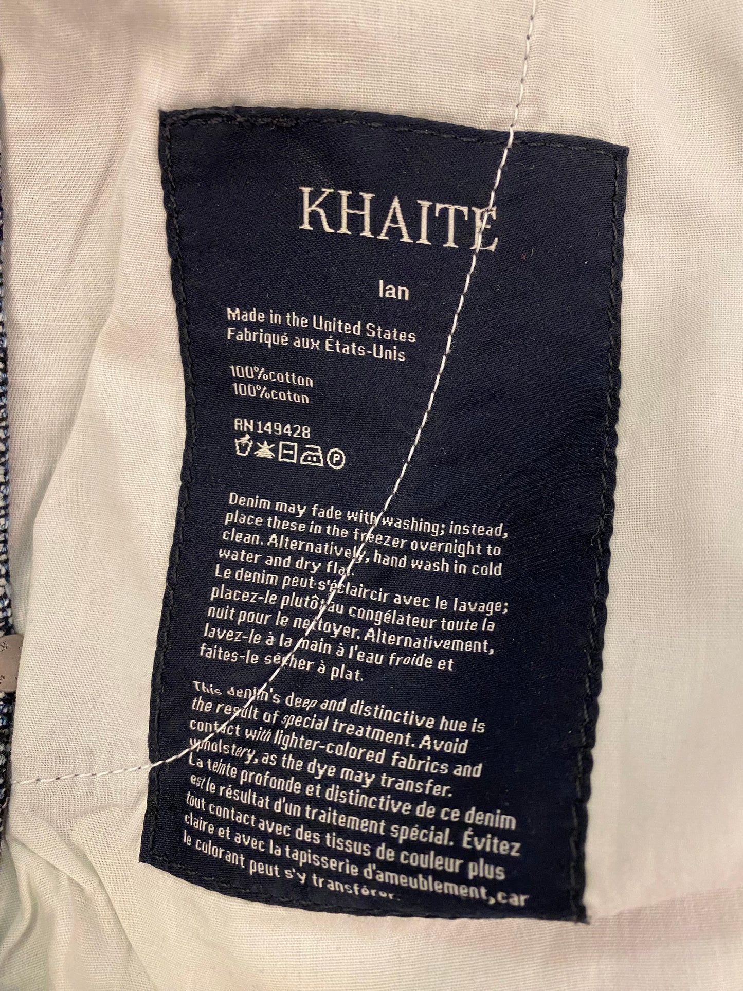 KHAITE Ian Jeans Size 24