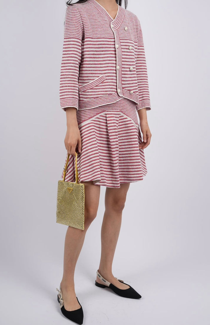 CHANEL (NWT) 2015 Pre-Spring/Summer Striped Knit Jacket Size IT 44