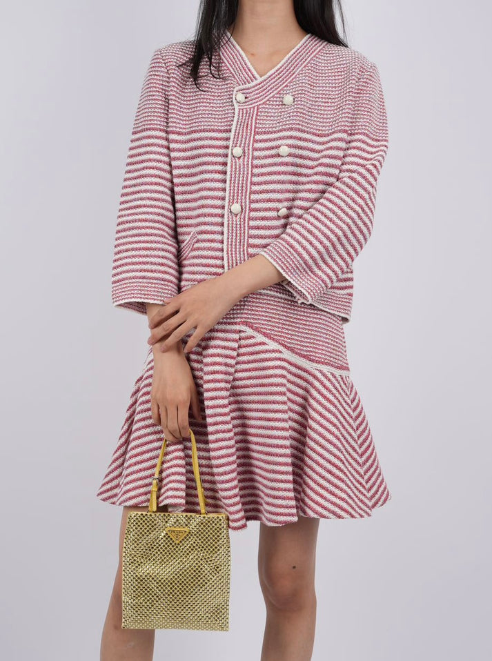 CHANEL (NWT) 2015 Pre-Spring/Summer Striped Knit Jacket Size IT 44
