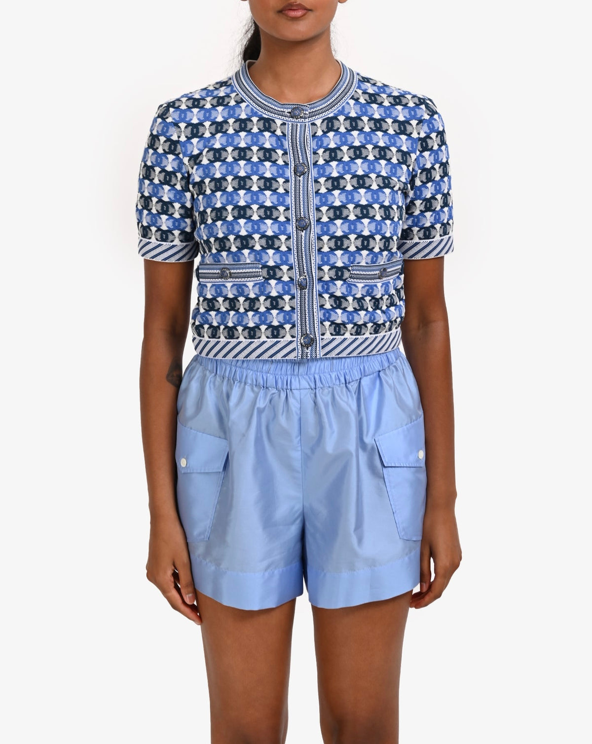 CHANEL (NWT) 2019 Sprin/Summer All-Over CC Pattern Cardigan Size IT 42