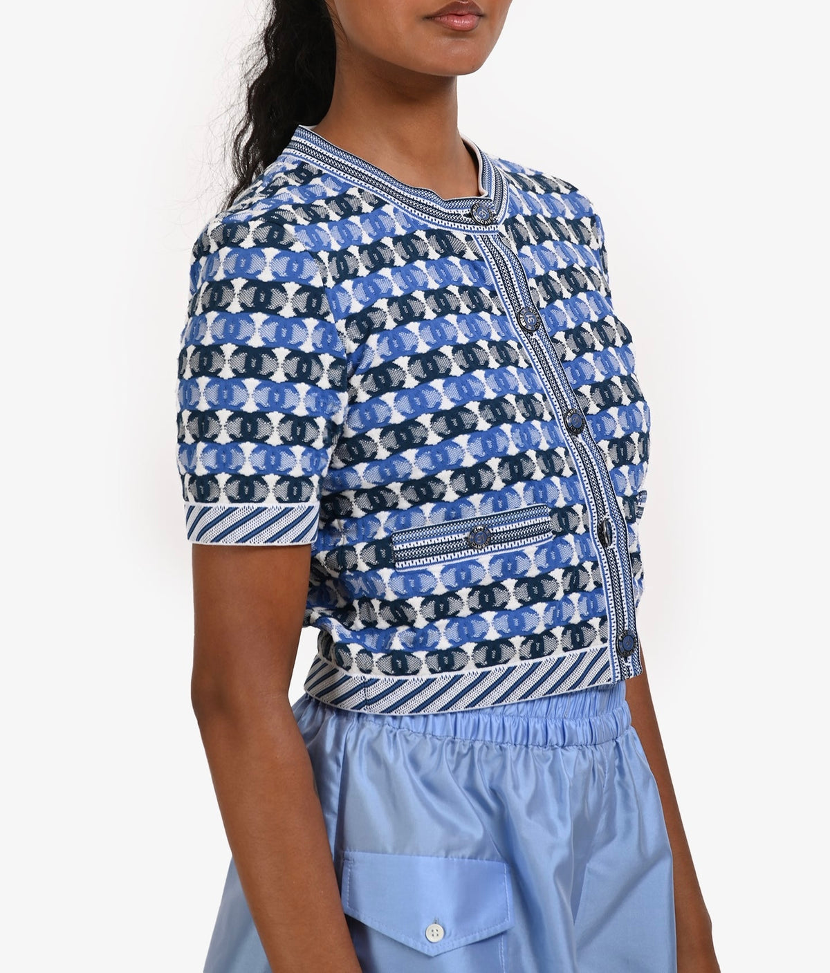 CHANEL (NWT) 2019 Sprin/Summer All-Over CC Pattern Cardigan Size IT 42