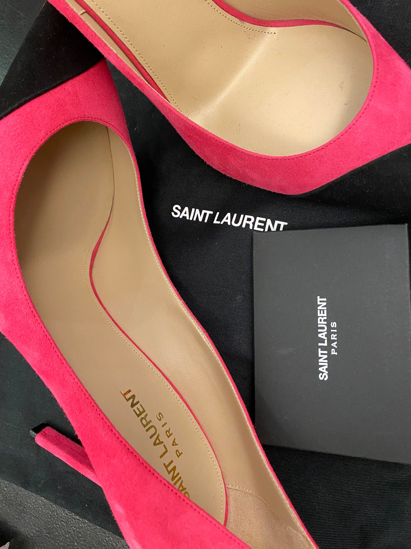 SAINT LAURENT Suede Pink Pumps Size 39,5