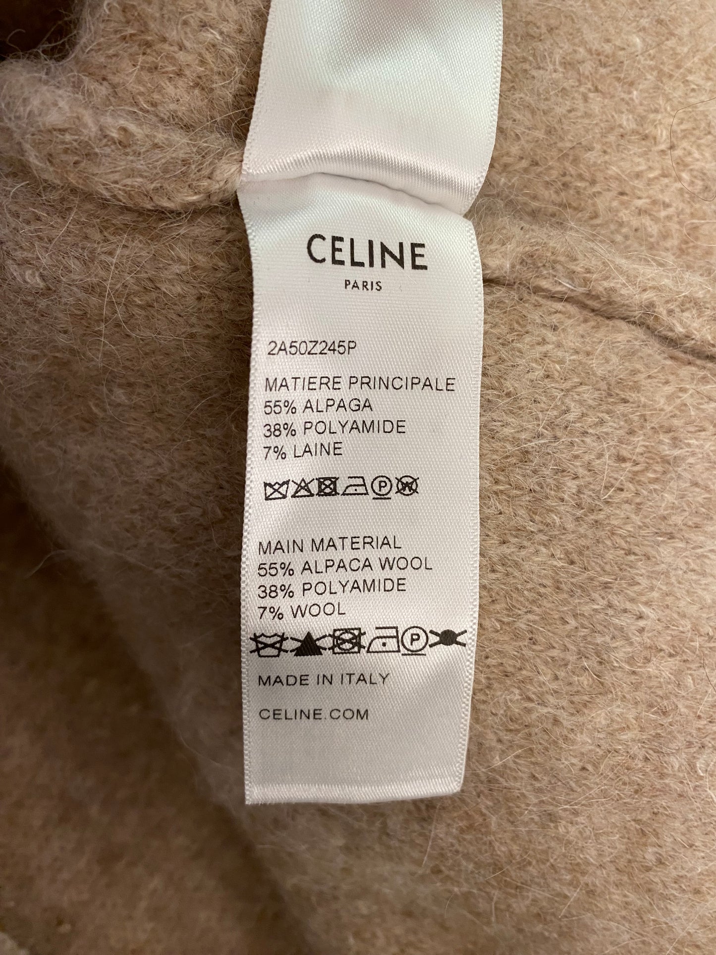 CÉLINE Cardigan Jacket in Alpaca Wool Size M