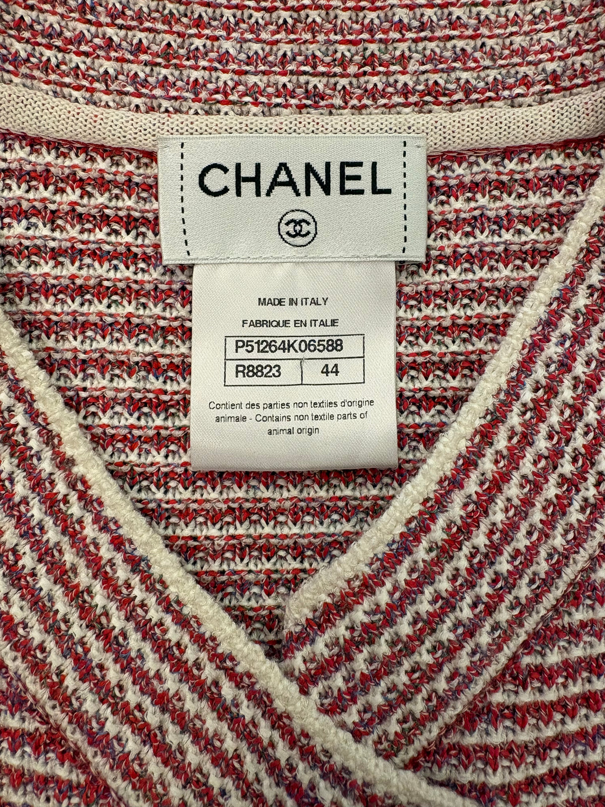CHANEL (NWT) 2015 Pre-Spring/Summer Striped Knit Jacket Size IT 44