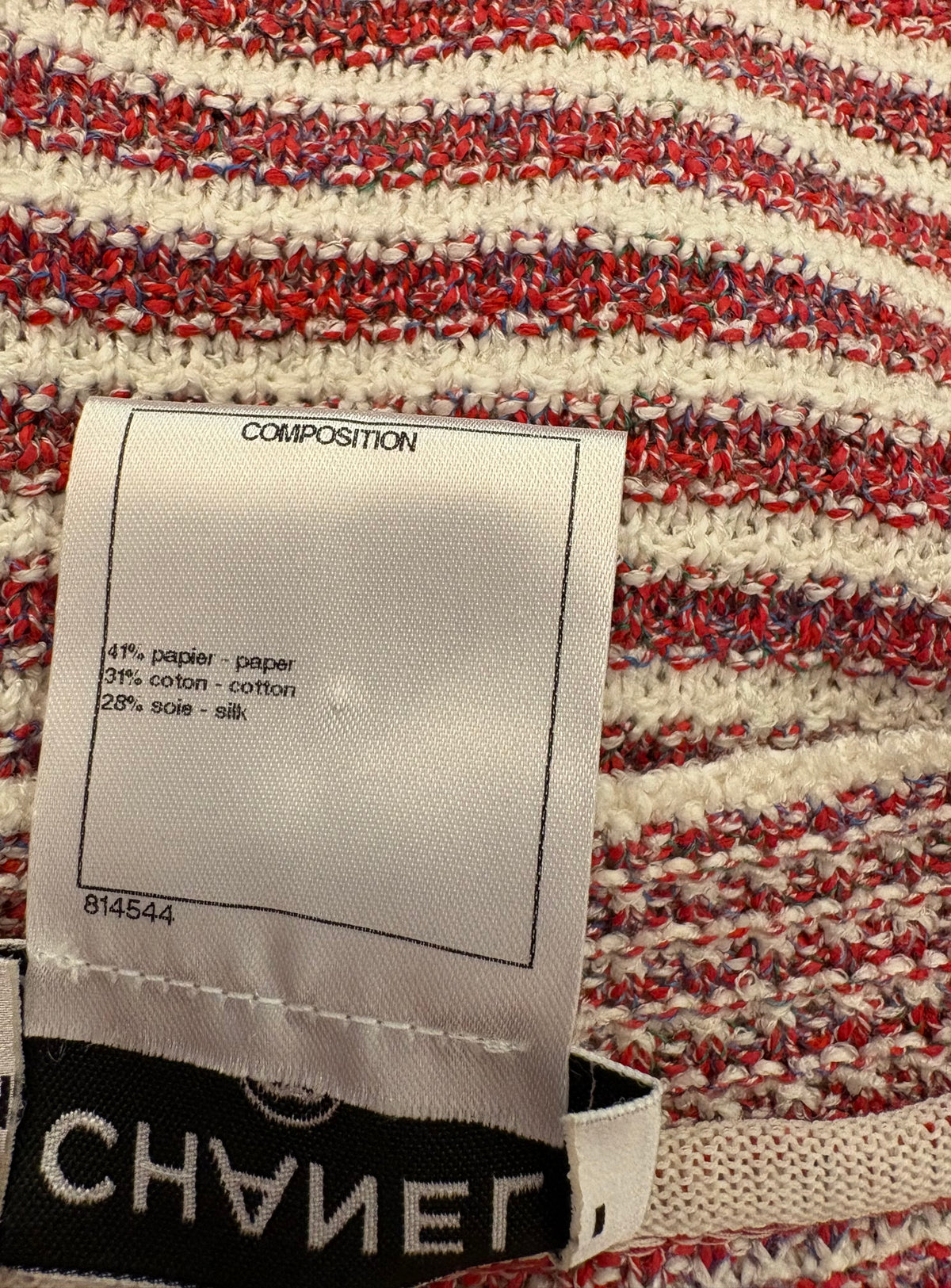 CHANEL (NWT) 2015 Pre-Spring/Summer Striped Knit Jacket Size IT 44