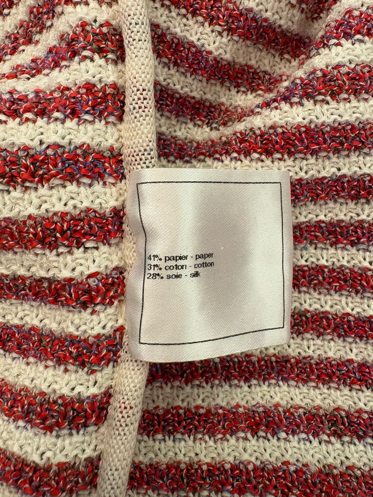 CHANEL (NWT) 2015 Pre-Spring/Summer Striped Knit Jacket Size IT 44