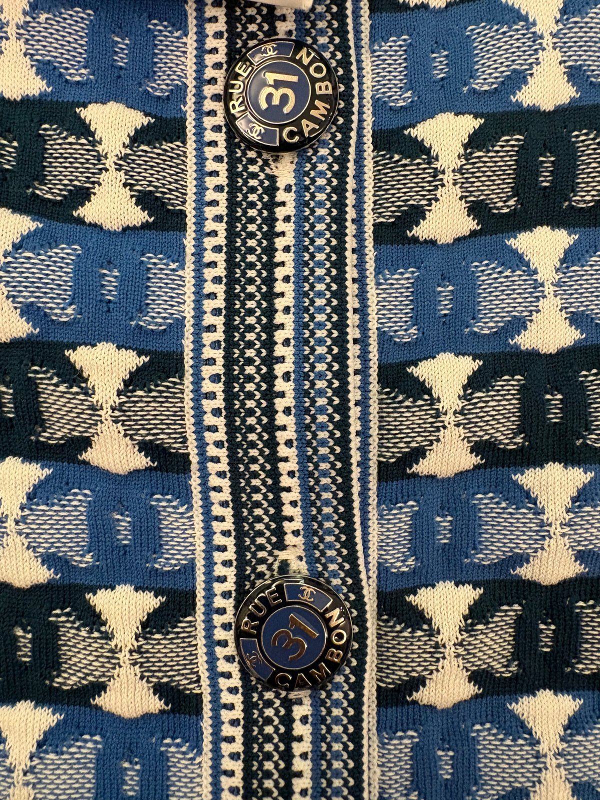CHANEL (NWT) 2019 Sprin/Summer All-Over CC Pattern Cardigan Size IT 42