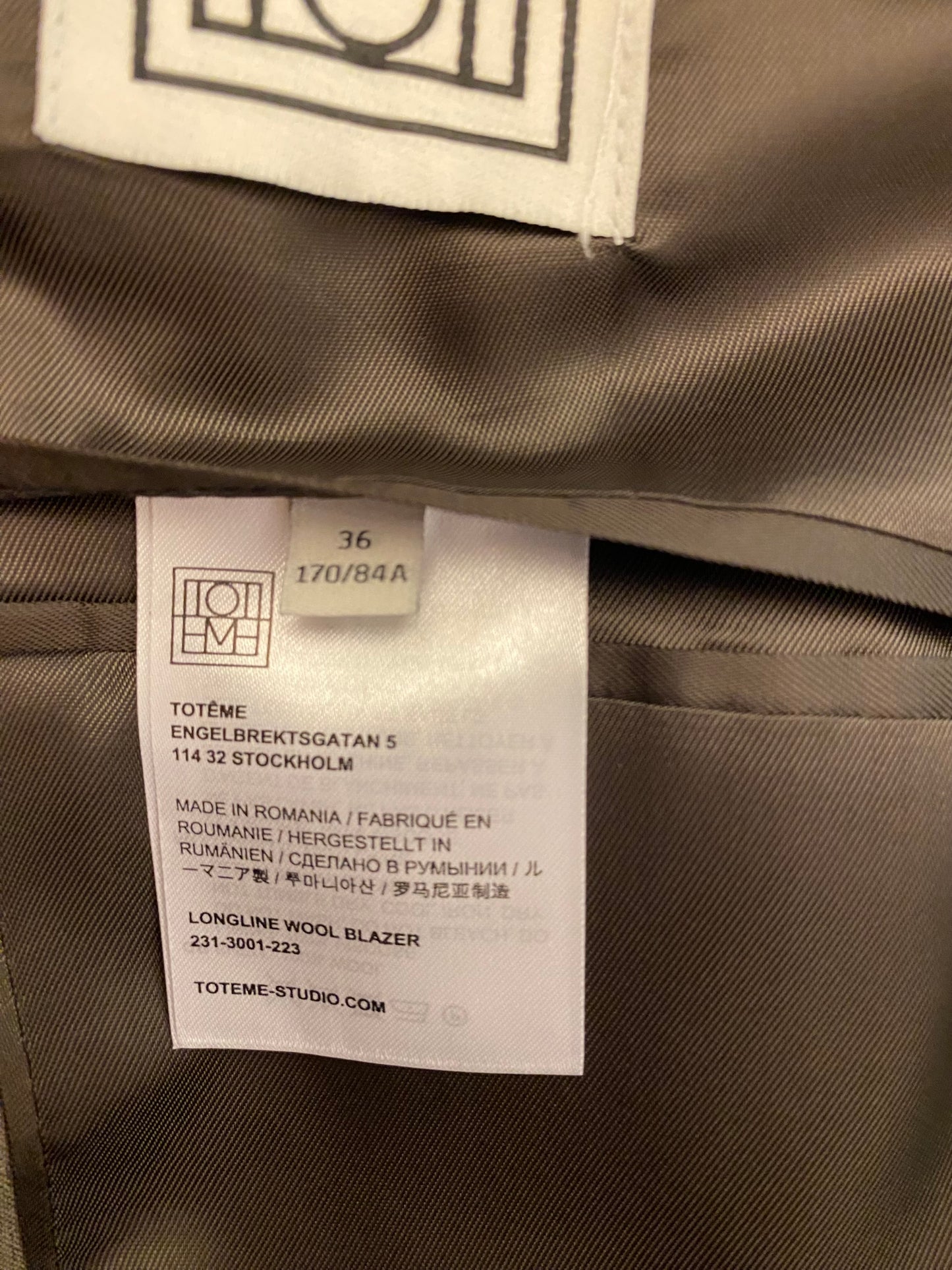 TOTÊME Longline Wool Blazer Size 36