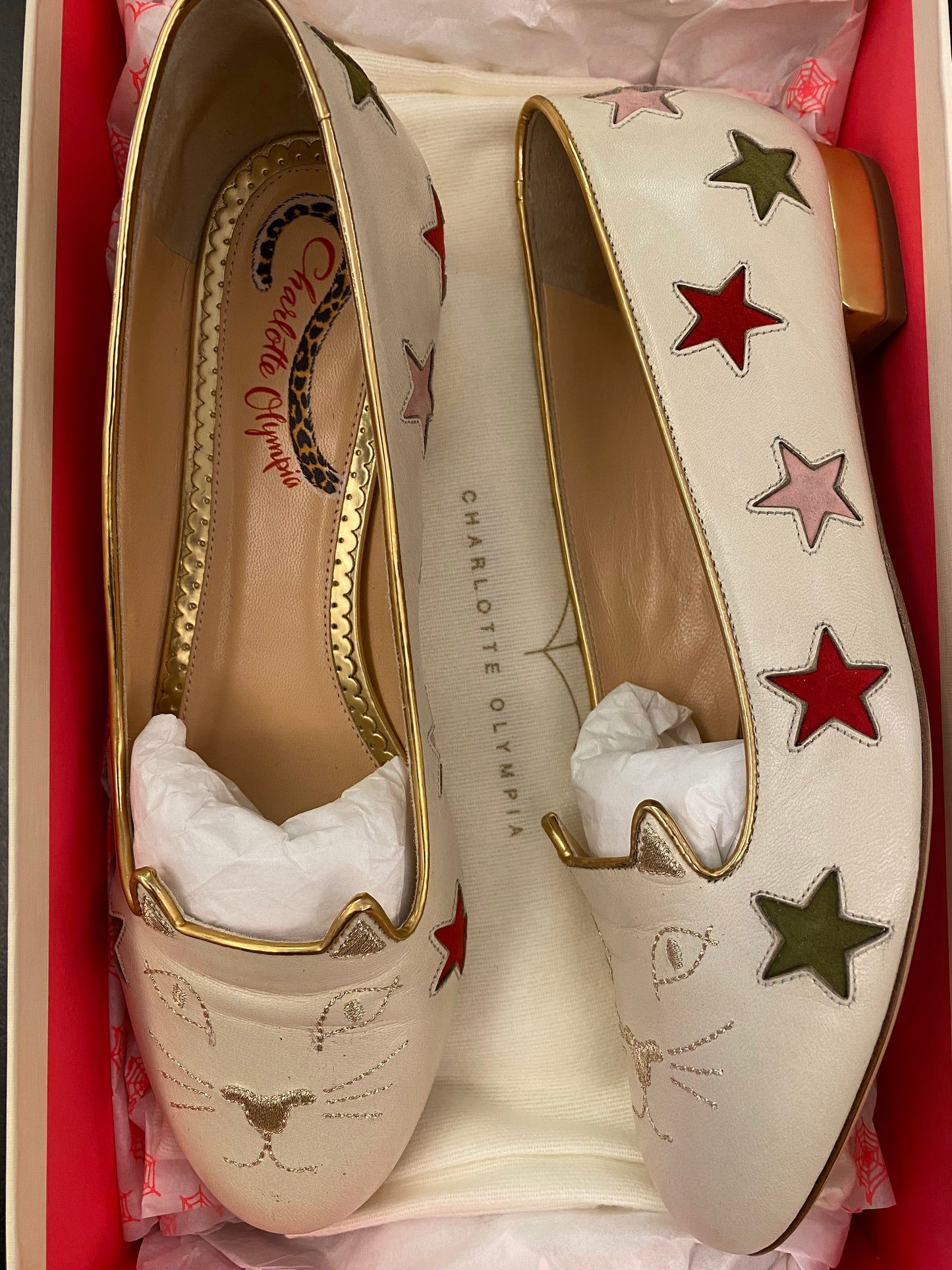 CHARLOTTE OLYMPIA 15 Star Kitty Flats Size 38