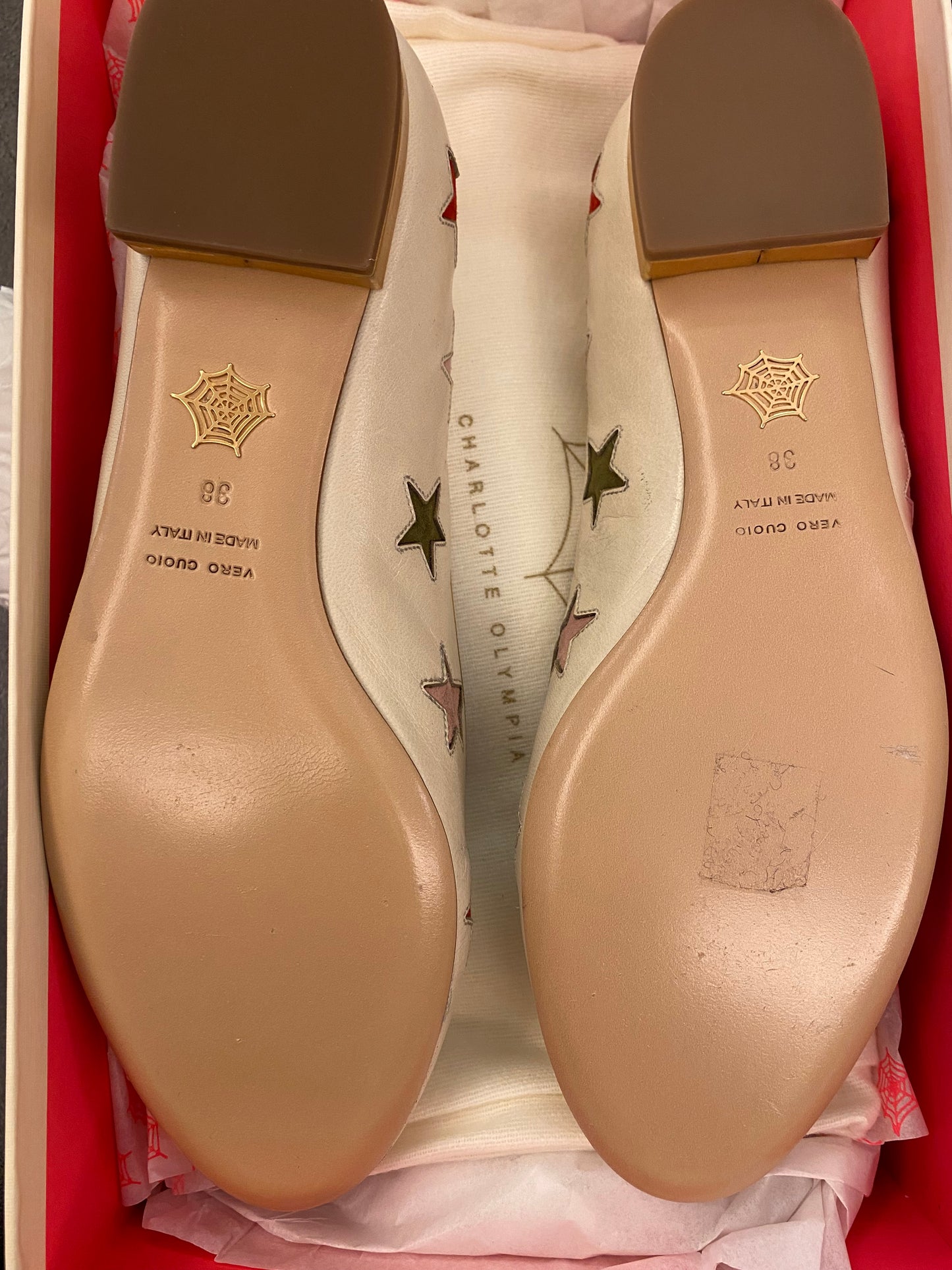 CHARLOTTE OLYMPIA 15 Star Kitty Flats Size 38