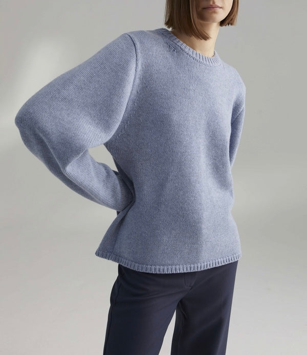 TOTÊME Montese Round Neck Knit Sweater Blue Size M