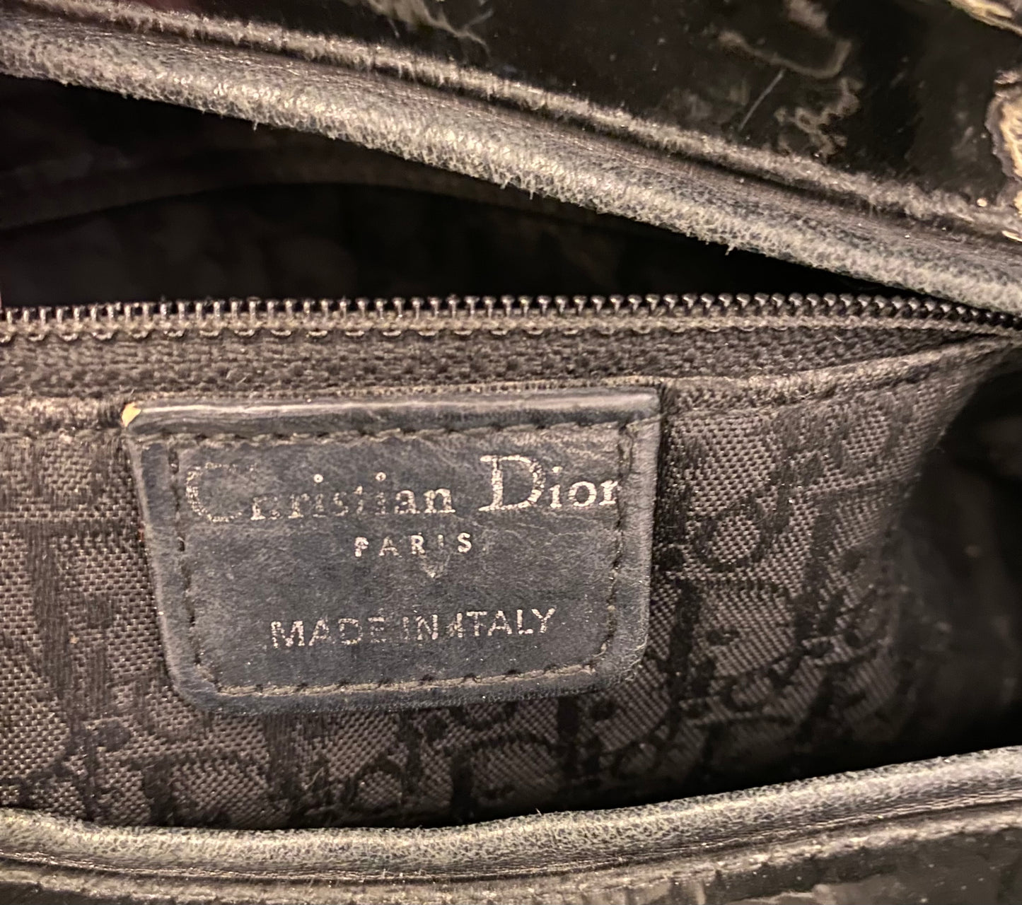 CHRISTIAN DIOR Lady Dior Patent Leather Handbag