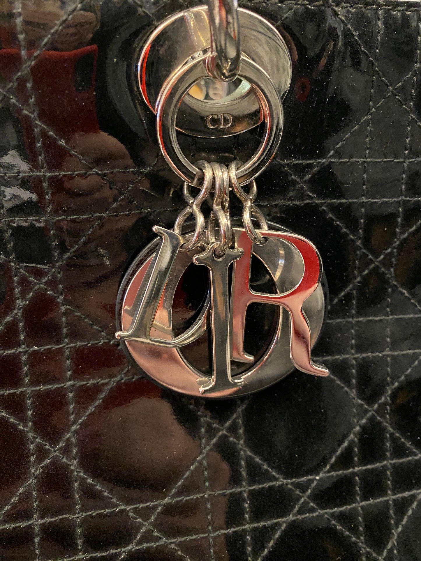 CHRISTIAN DIOR Lady Dior Patent Leather Handbag