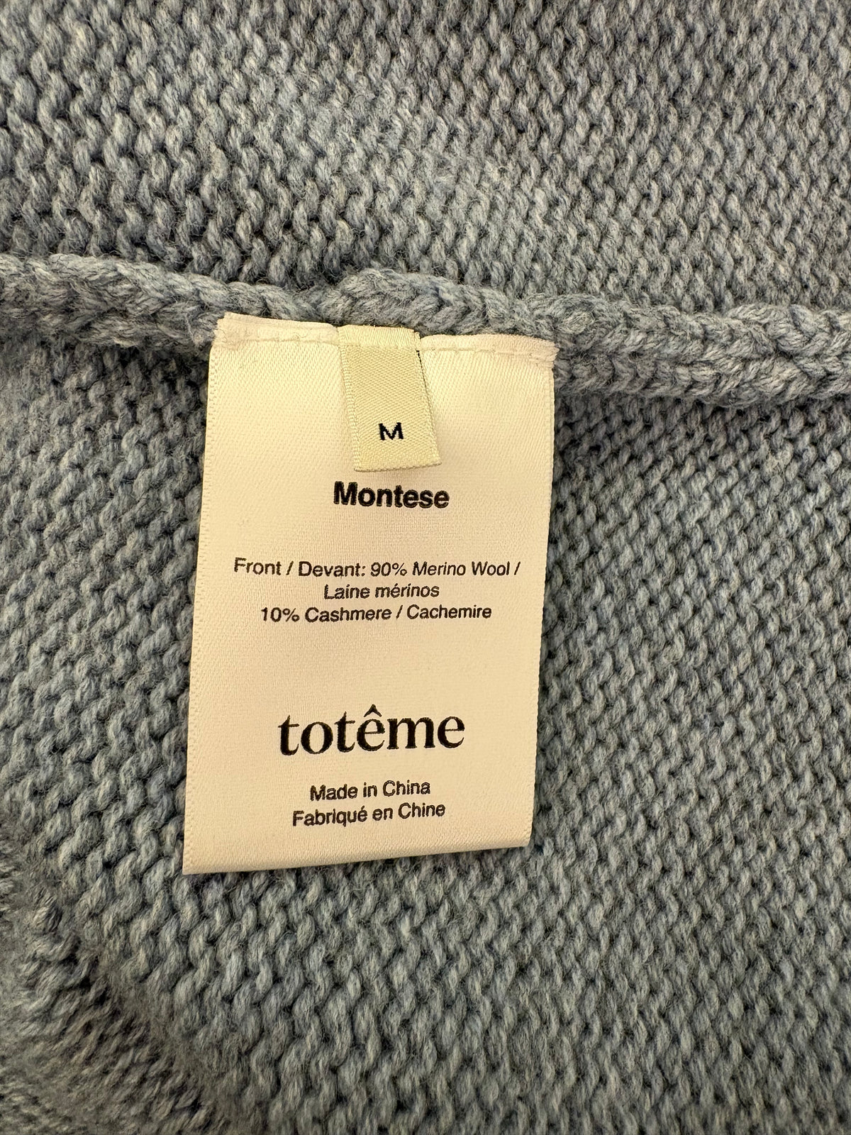 TOTÊME Montese Round Neck Knit Sweater Blue Size M