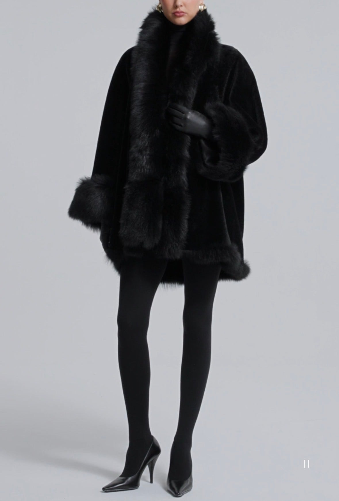 NOUR HAMMOUR ”Sima” Midi Lambskin Shearling Coat Size S