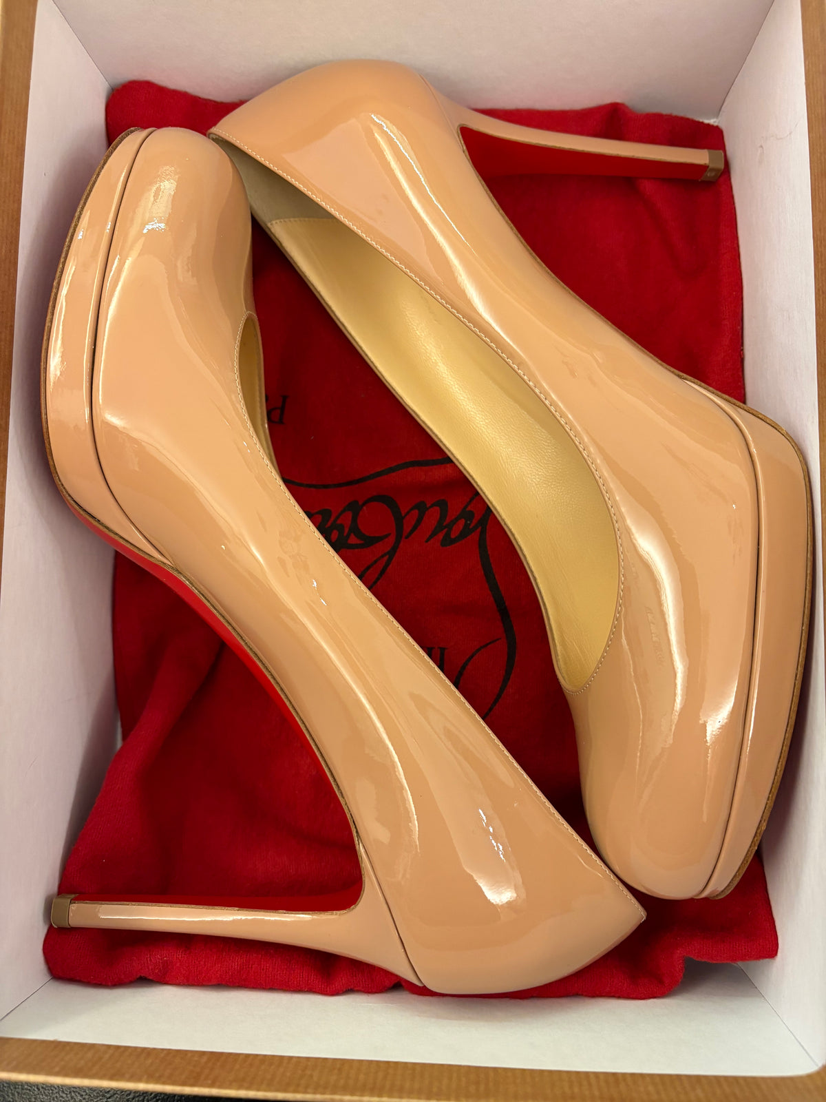 CHRISTIAN LOUBOUTIN New Simple Pump 100 in Nude Patent Calf Size 41