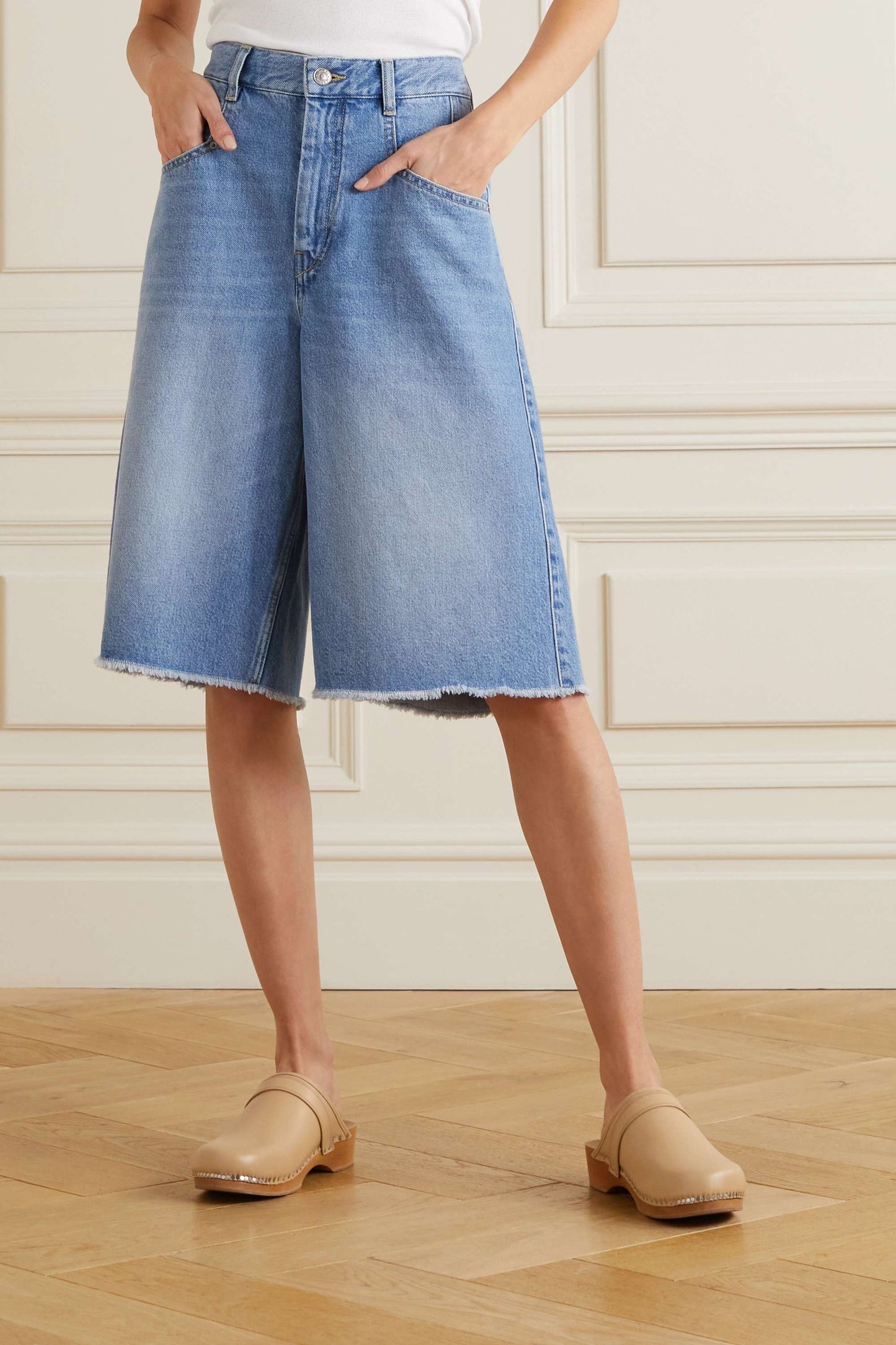 ISABEL MARANT Denim Wide-Leg Shorts Size 36