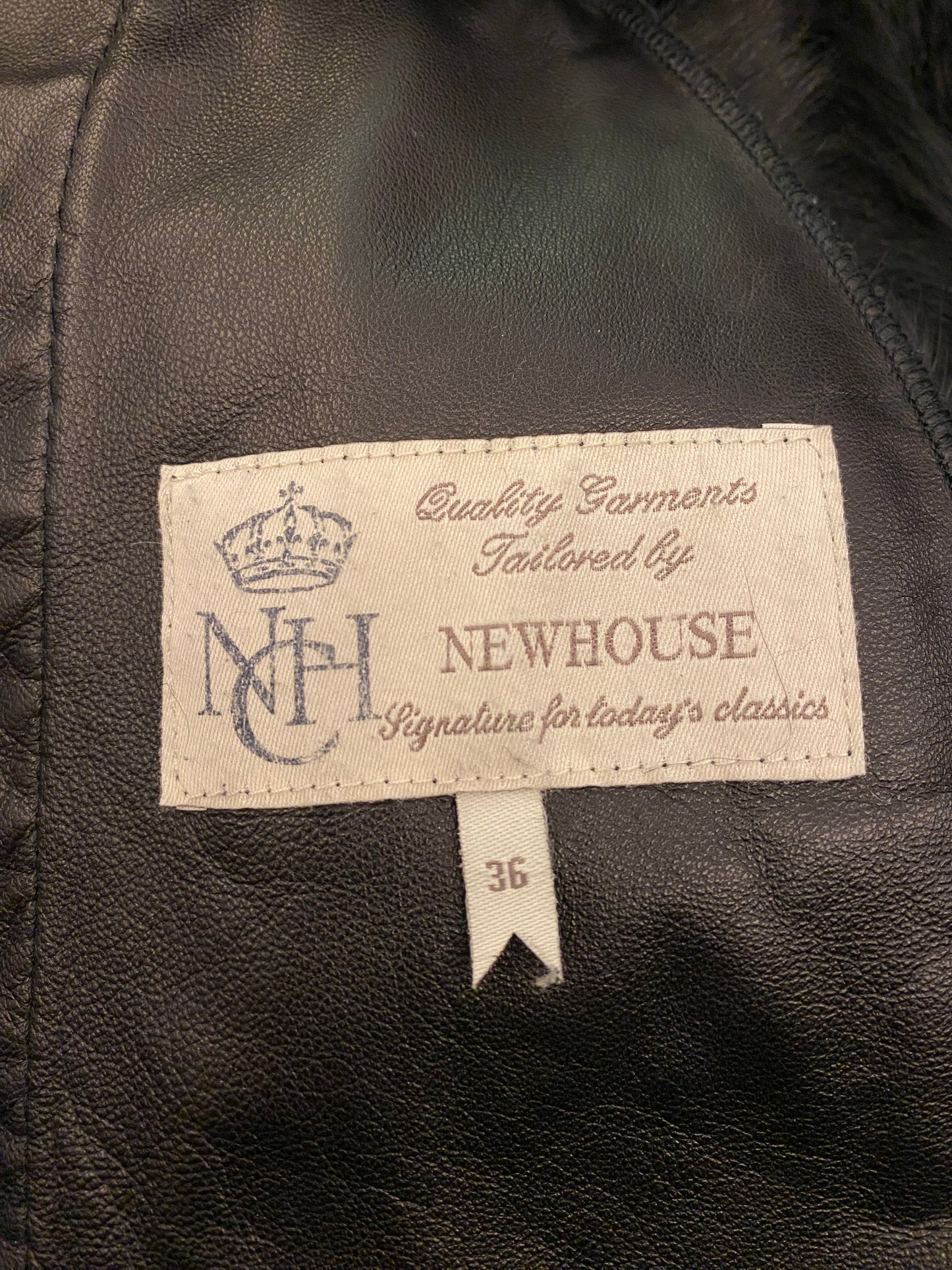 NEWHOUSE Black Shearling Suede Jacket Size 36