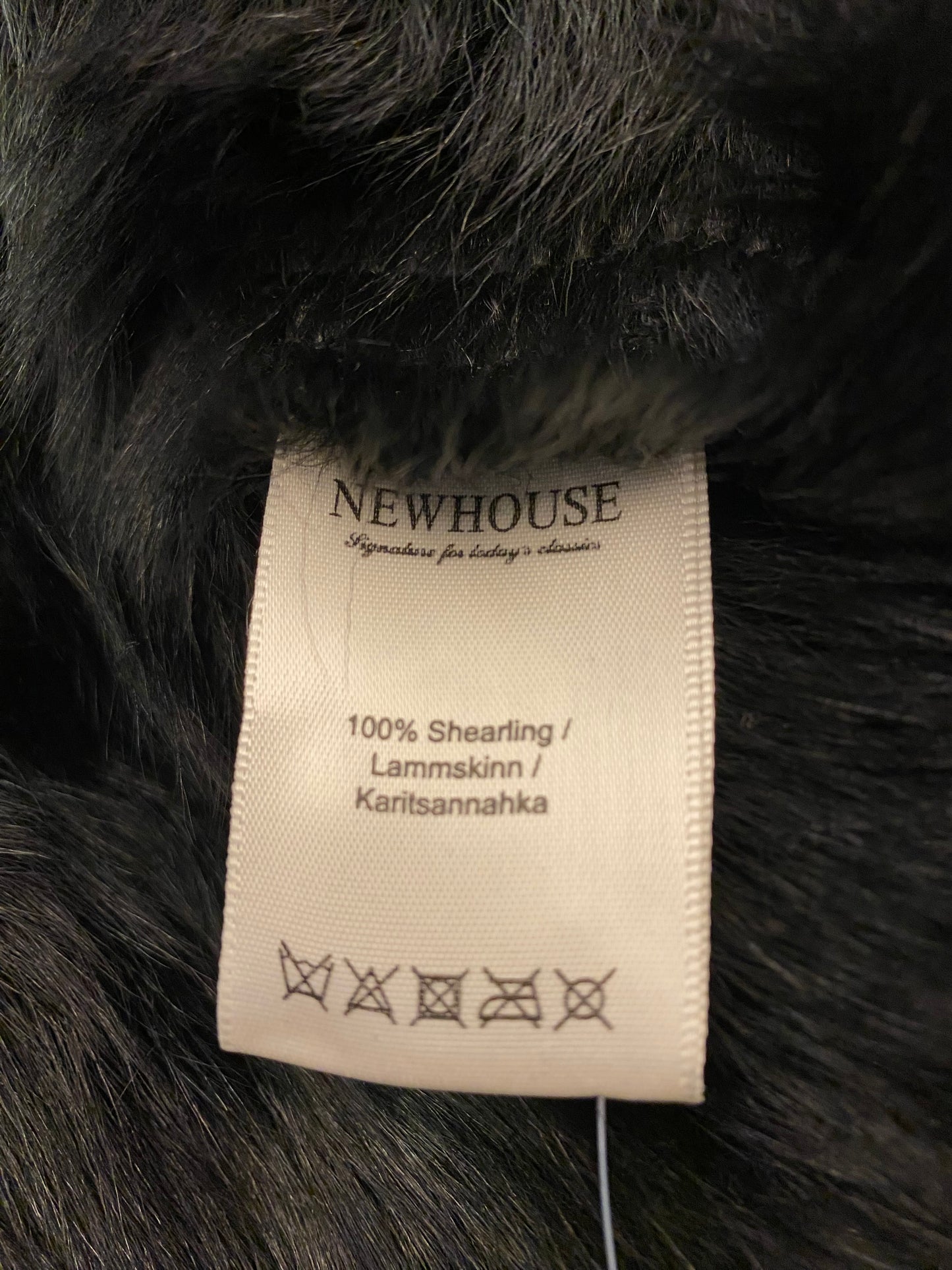 NEWHOUSE Black Shearling Suede Jacket Size 36