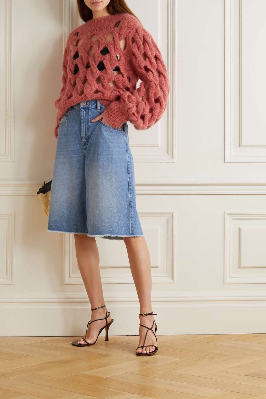 ISABEL MARANT Denim Wide-Leg Shorts Size 36