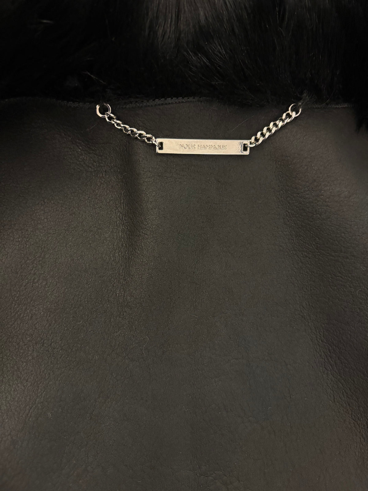 NOUR HAMMOUR ”Sima” Midi Lambskin Shearling Coat Size S