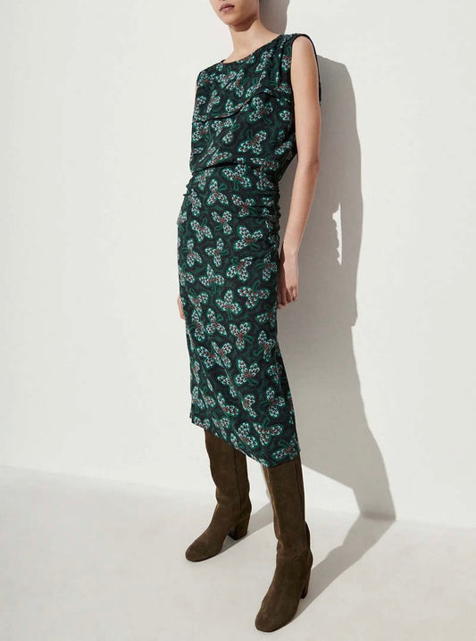 RACHEL COMEY Printed Dark Green Dress Size 6/S