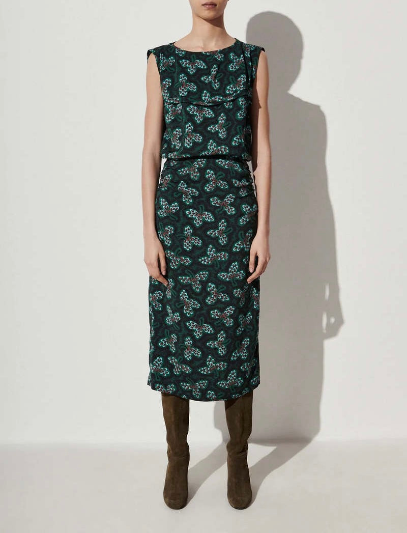 RACHEL COMEY Printed Dark Green Dress Size 6/S