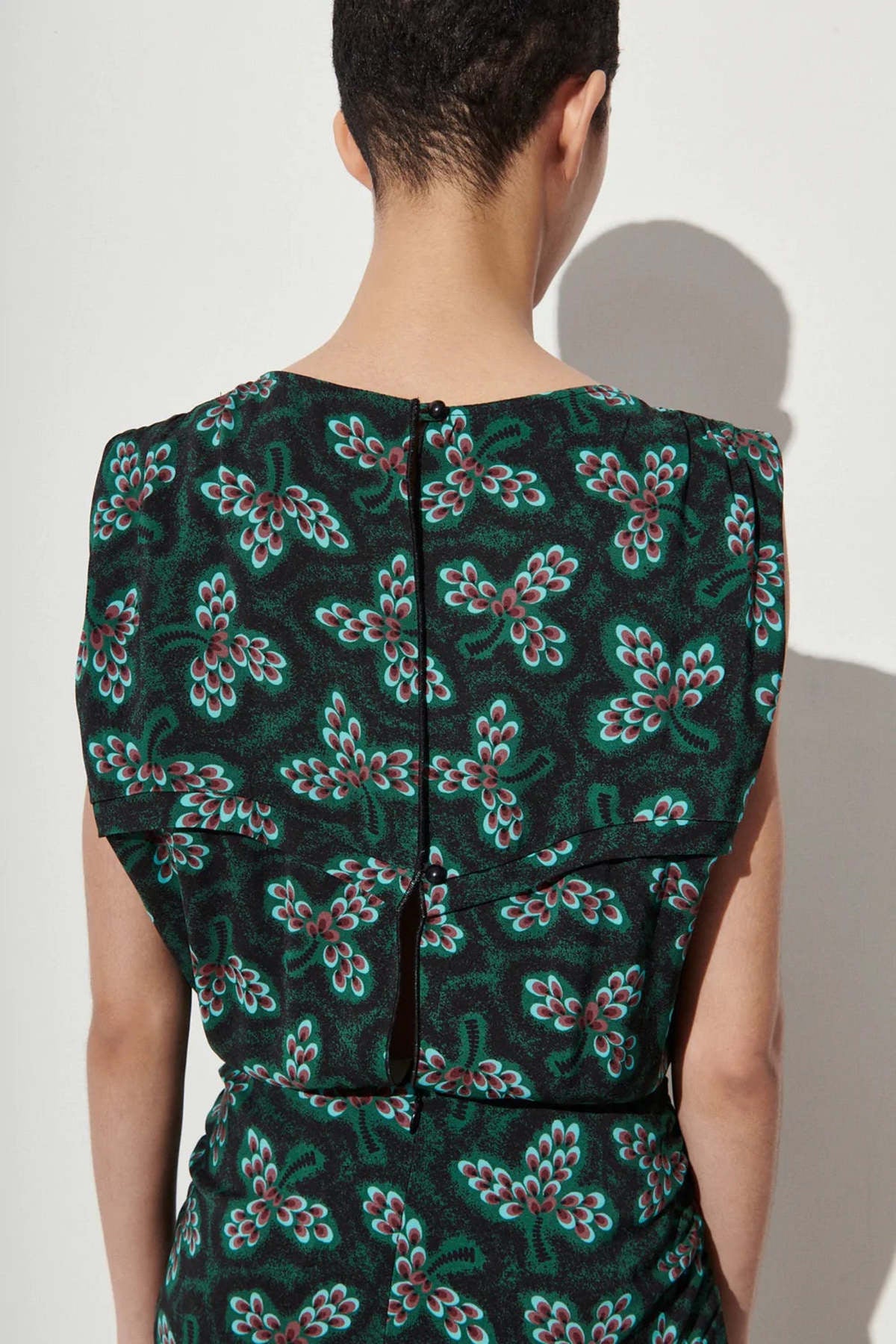 RACHEL COMEY Printed Dark Green Dress Size 6/S