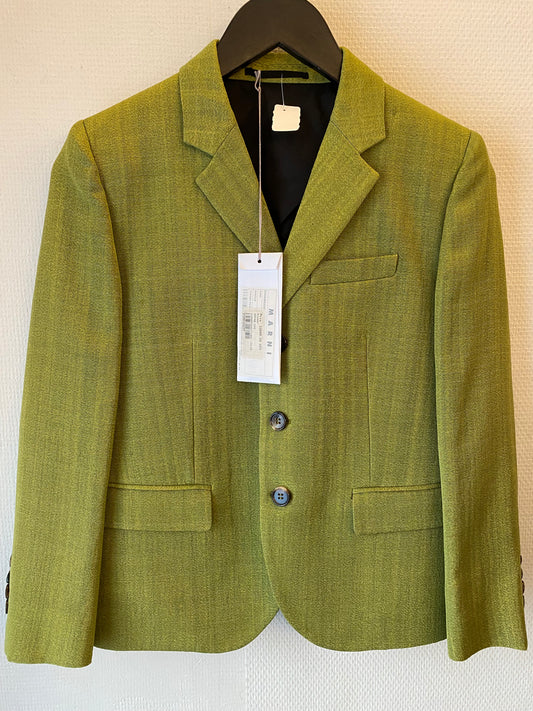 MARNI Blazer in Viscose & Silk - Kiwi Green Size IT 40