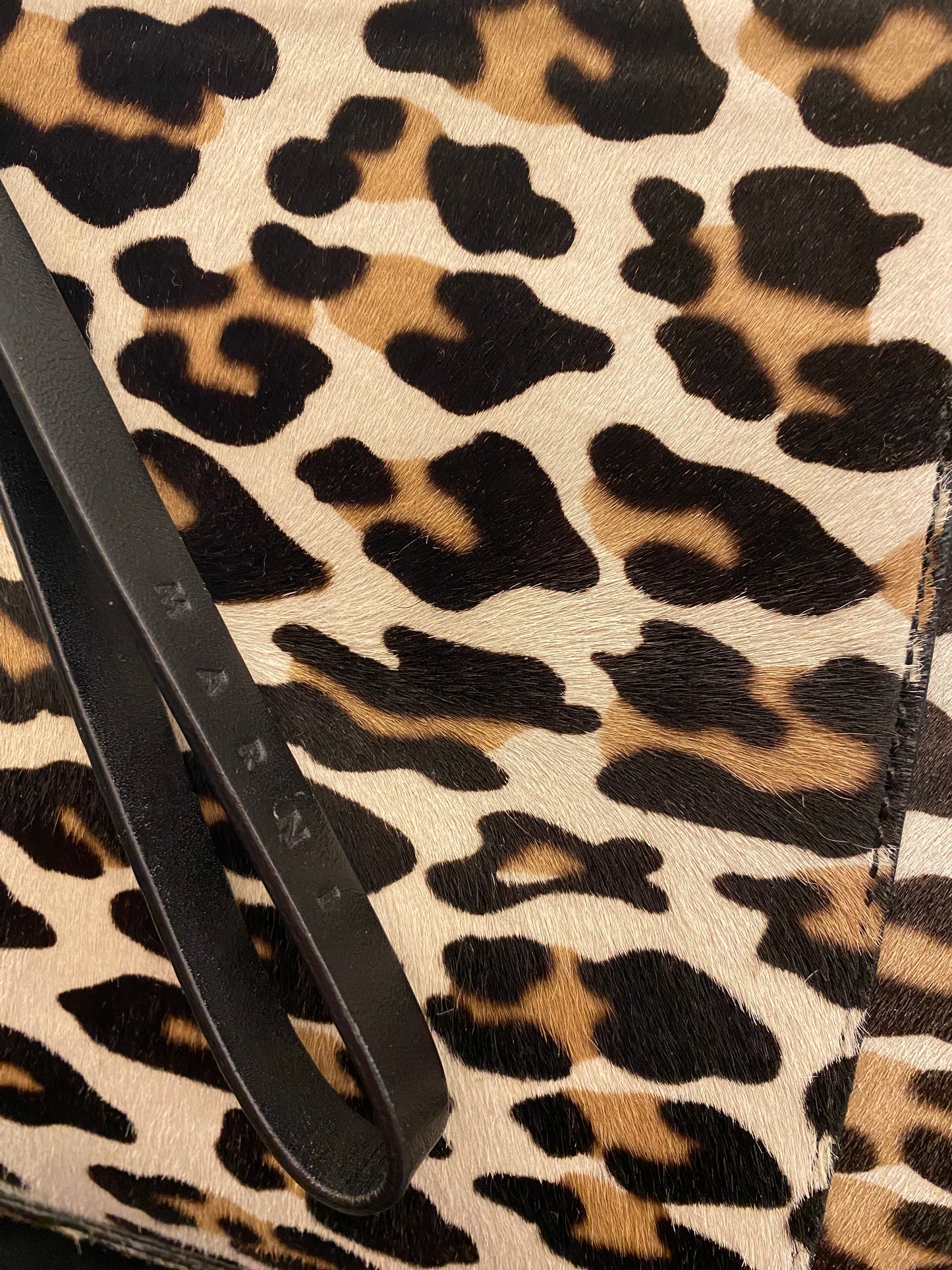 MARNI Leopard-print Calf Hair Clutch Bag