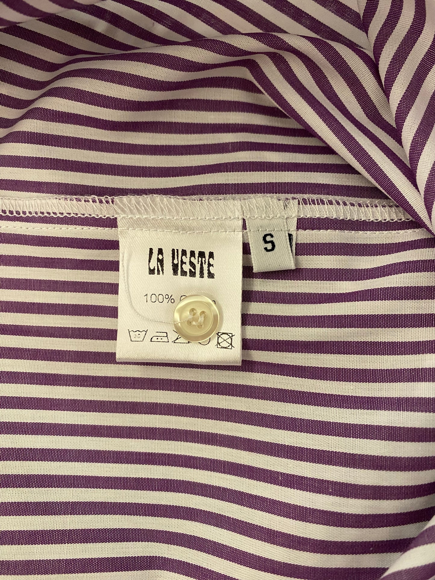 LA VESTE Stripe Purple Shirt Size S