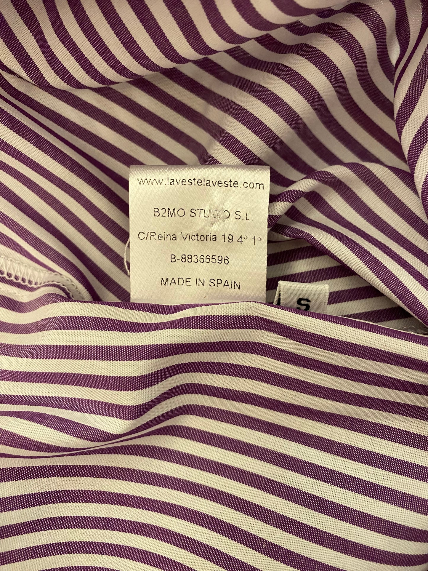 LA VESTE Stripe Purple Shirt Size S