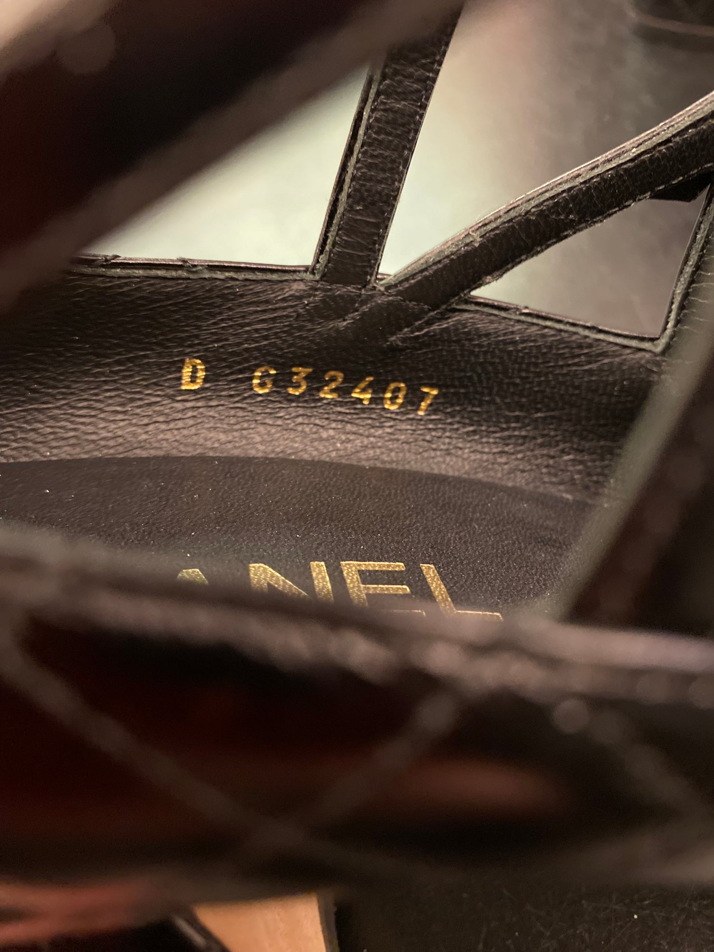 CHANEL Leather Mary Jane Heels Black Size 40 C