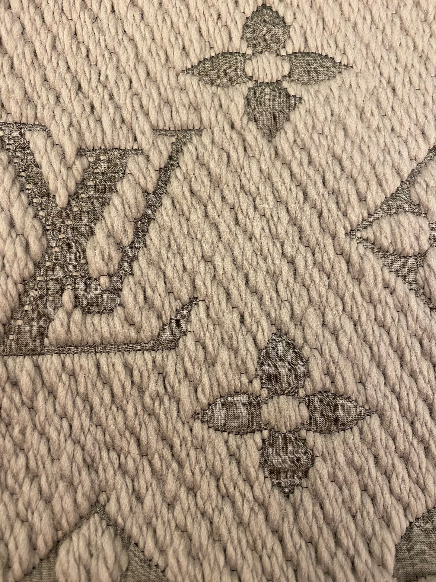 LOUIS VUITTON Monogram Wool Grey Scarf