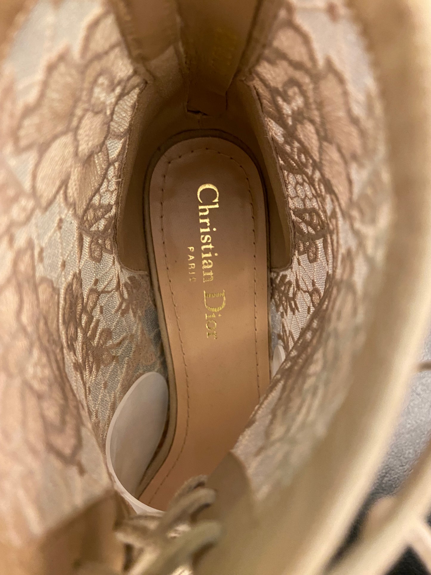 DIOR Naughtily-D Ankle Boots Beige Size 40
