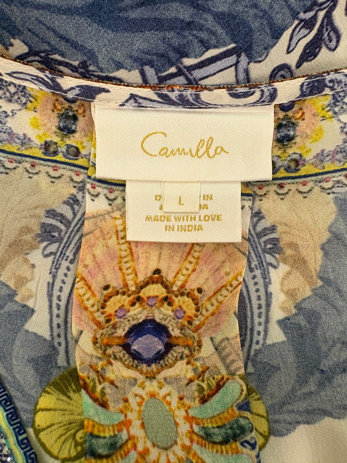 CAMILLA “Star Of The Sea” Embellished Silk Maxi Dress Size L