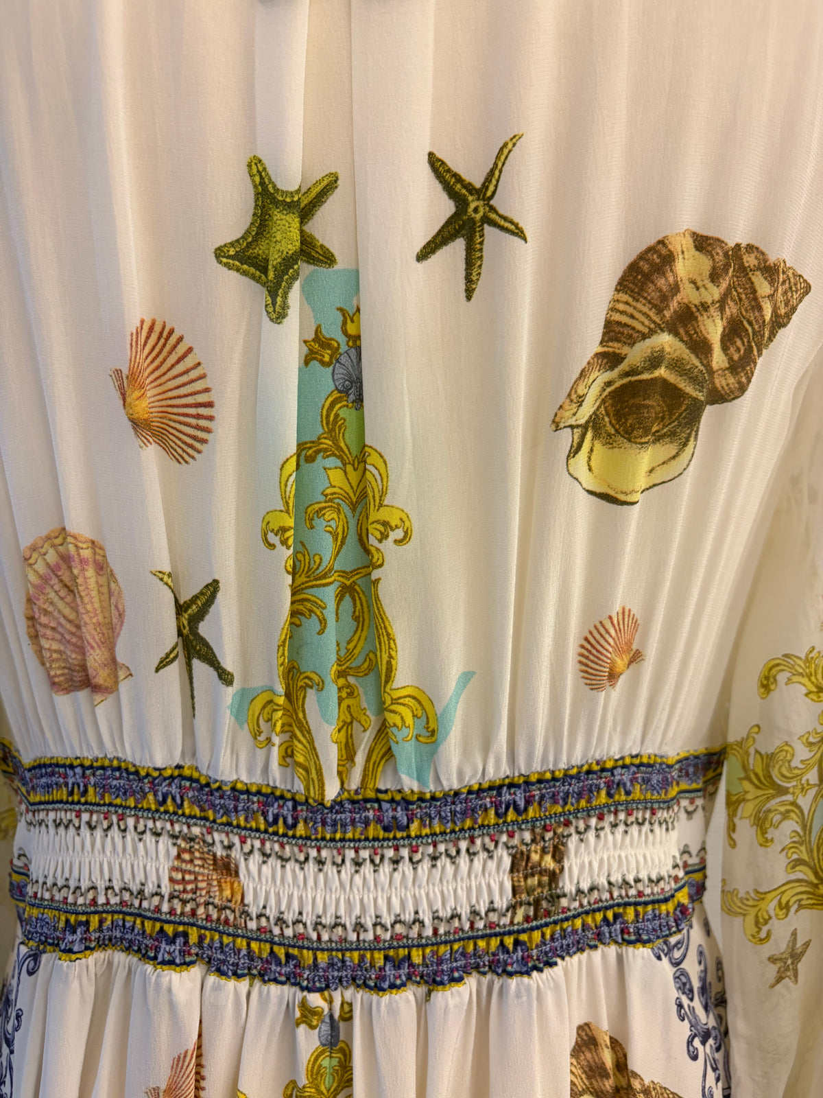 CAMILLA “Star Of The Sea” Embellished Silk Maxi Dress Size L