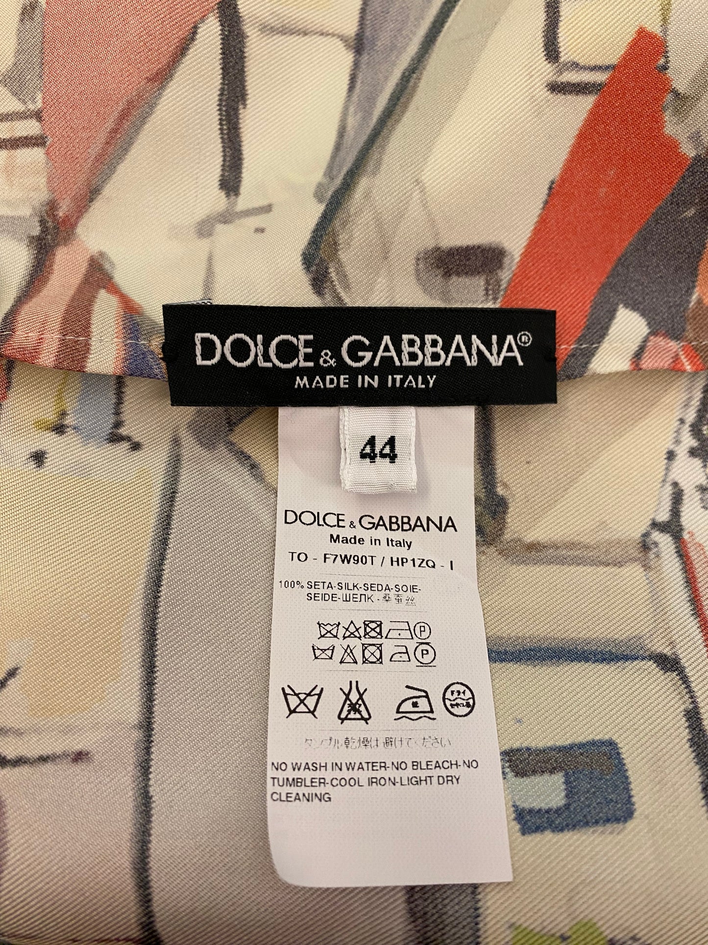 DOLCE & GABBANA Silk Print Top Size It 44 Eu 38/40