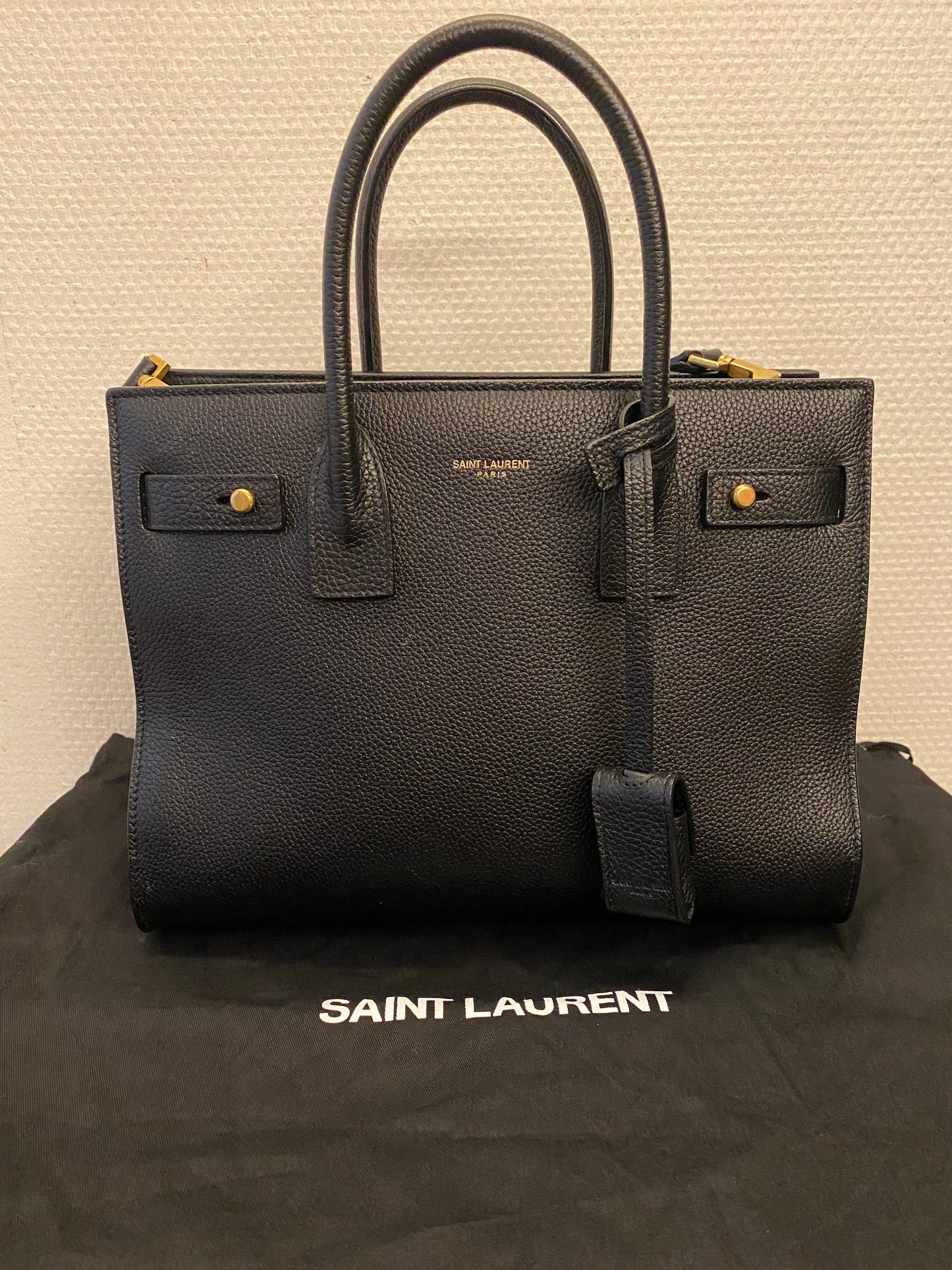 SAINT LAURENT Sac De Jour Baby Leather Tote Bag