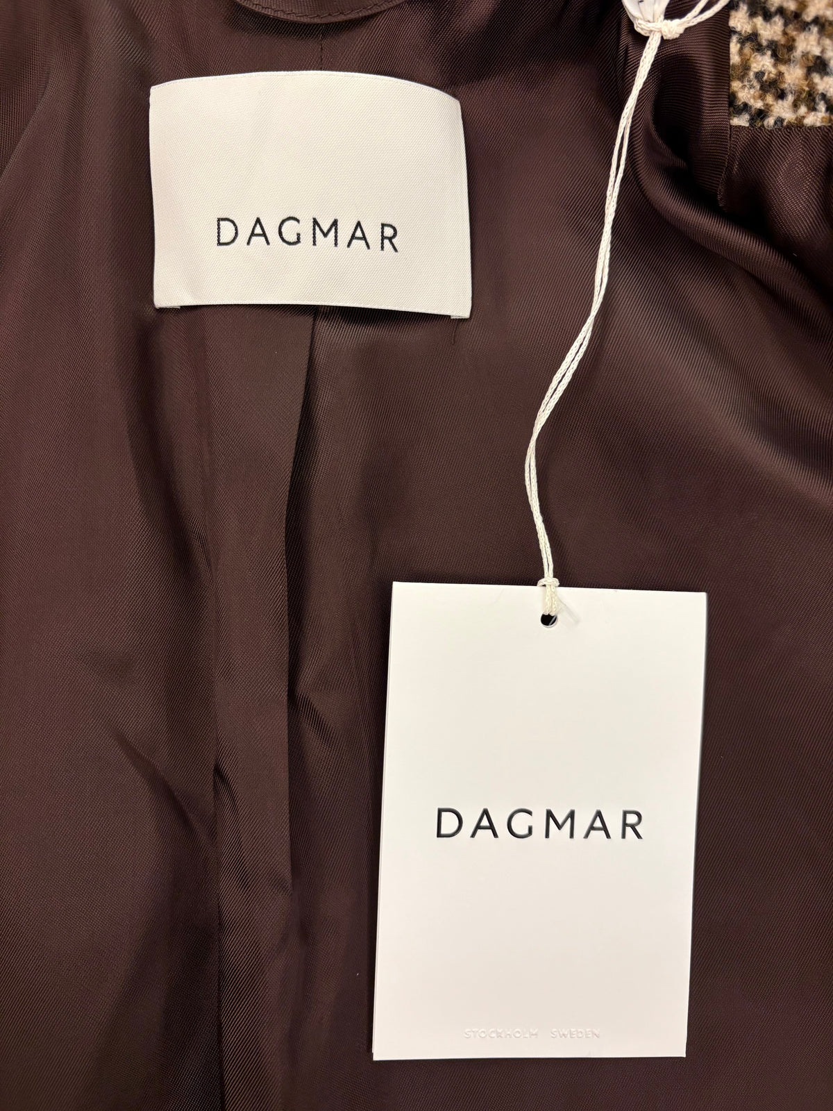 HOUSE OF DAGMAR (NWT) Houndstooth Brown Beige Blazer Size 36