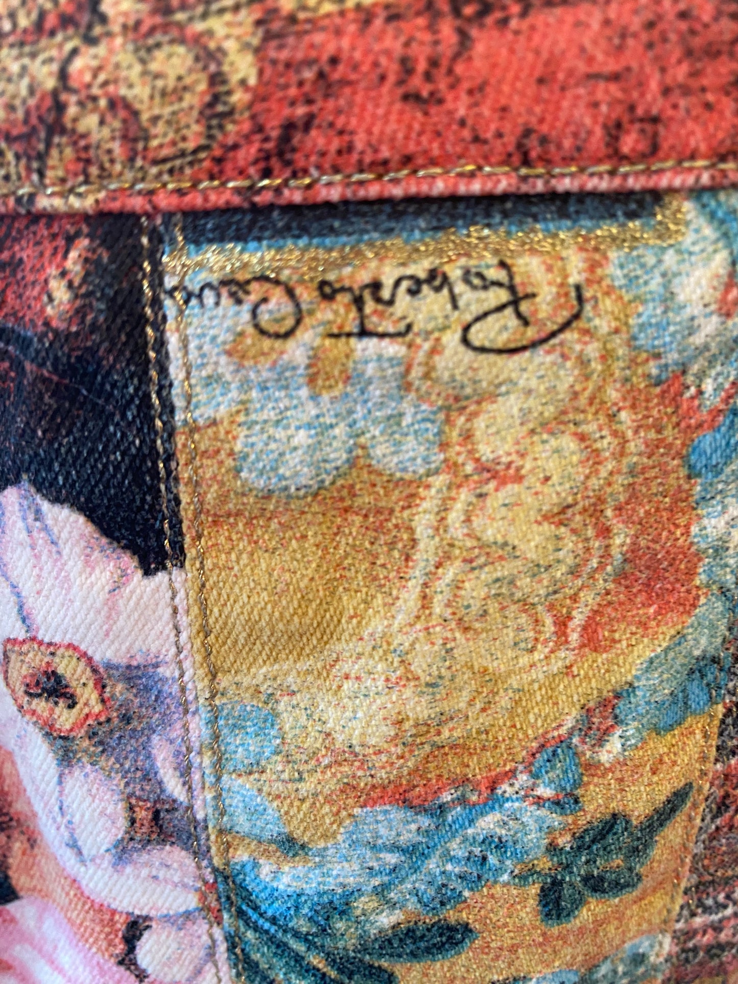 ROBERTO CAVALLI Patchwork Cotton Skirt Size M