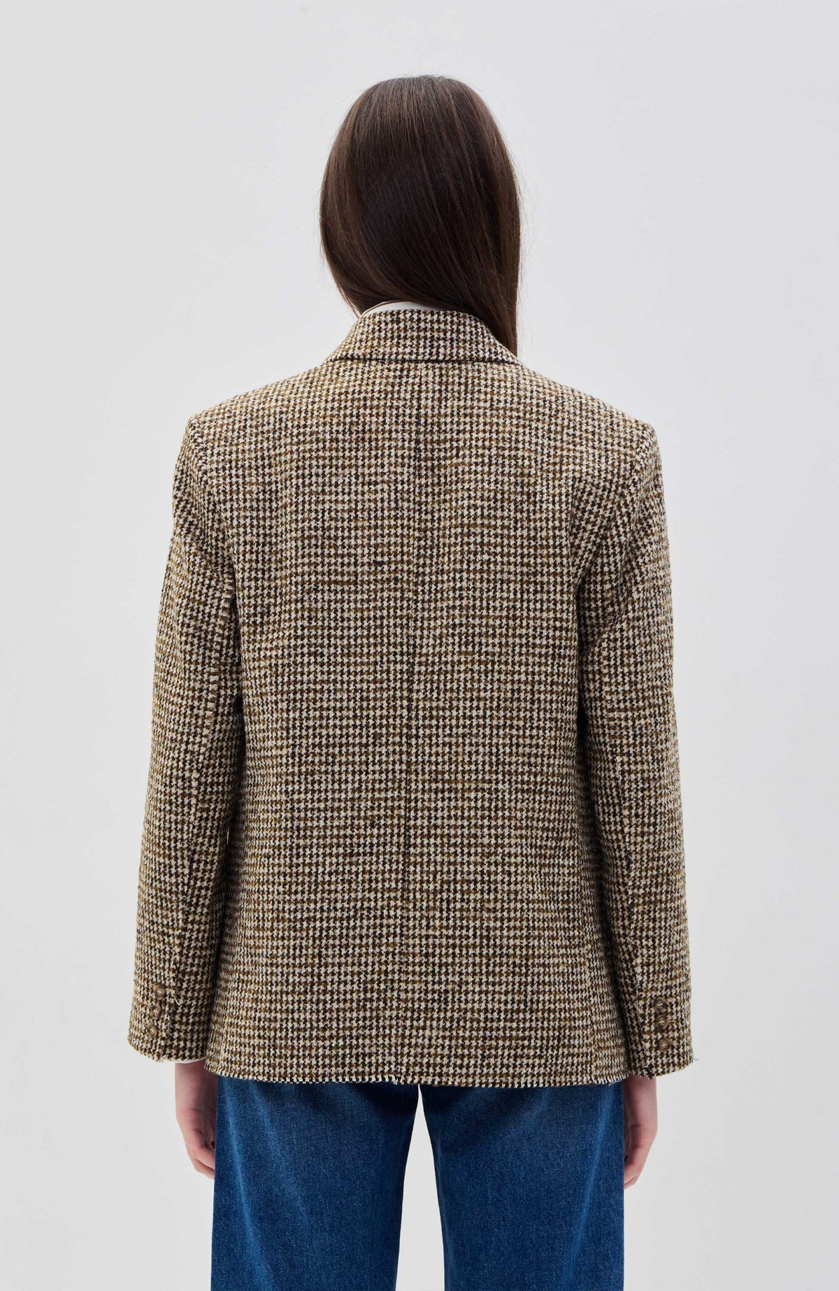 HOUSE OF DAGMAR (NWT) Houndstooth Brown Beige Blazer Size 36