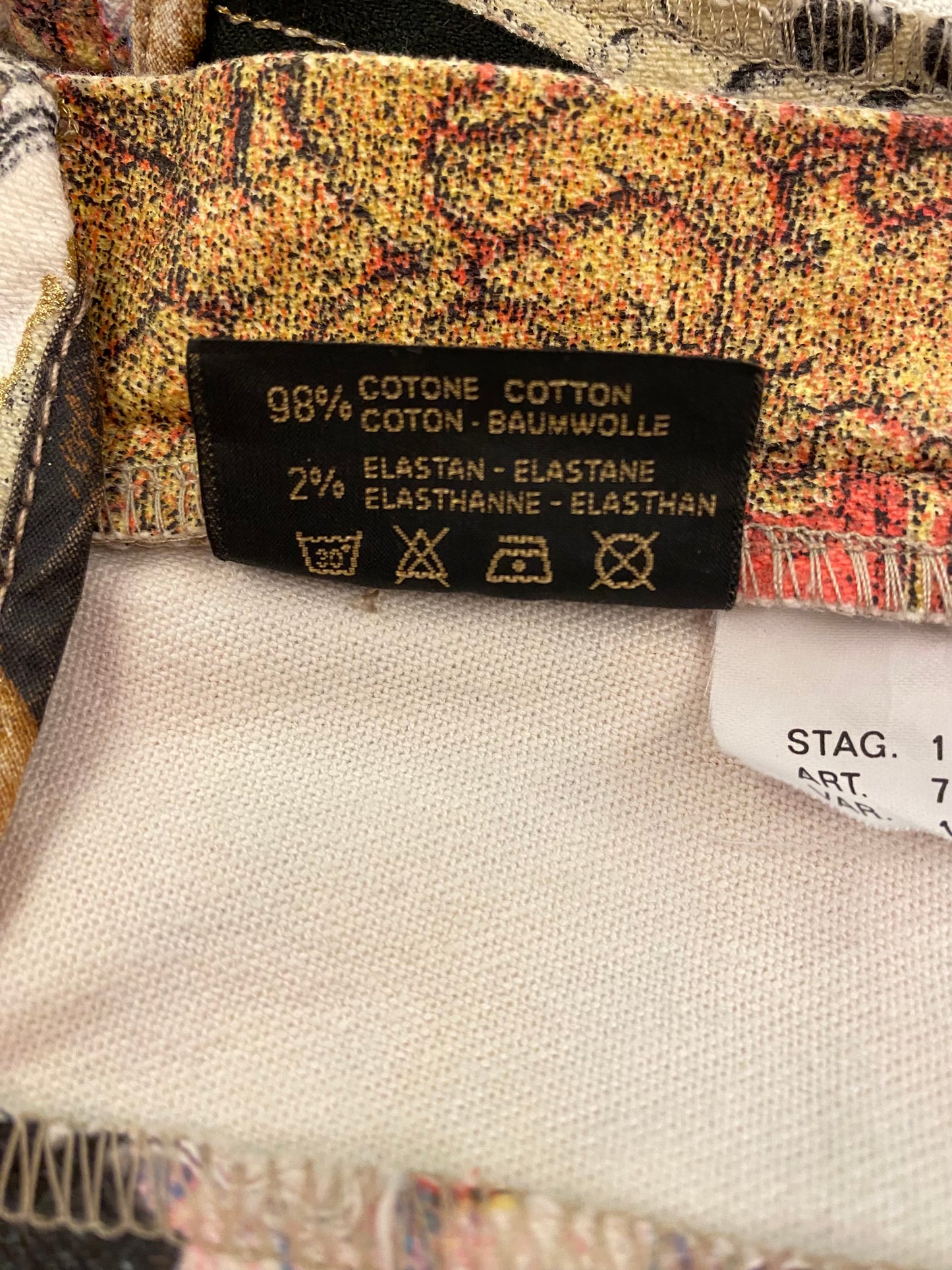 ROBERTO CAVALLI Patchwork Cotton Skirt Size M