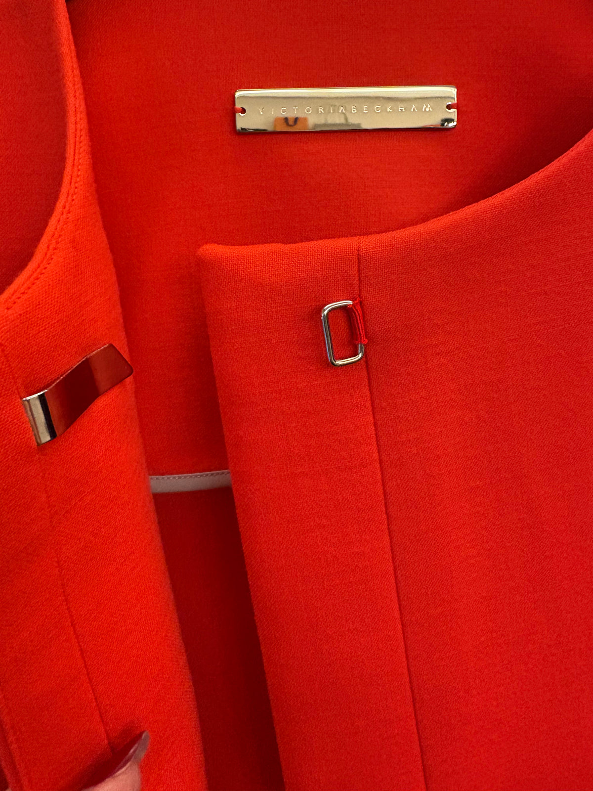 VICTORIA BECKHAM Orange/Coral Wool Coat Size 2 / EU XS