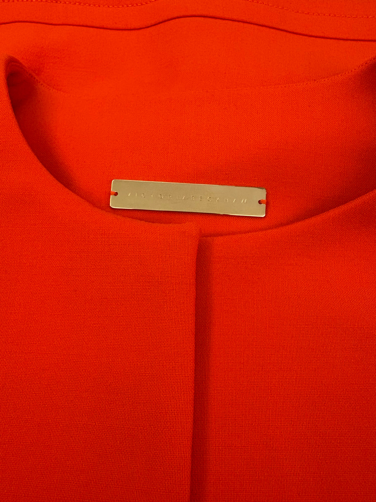 VICTORIA BECKHAM Orange/Coral Wool Coat Size 2 / EU XS