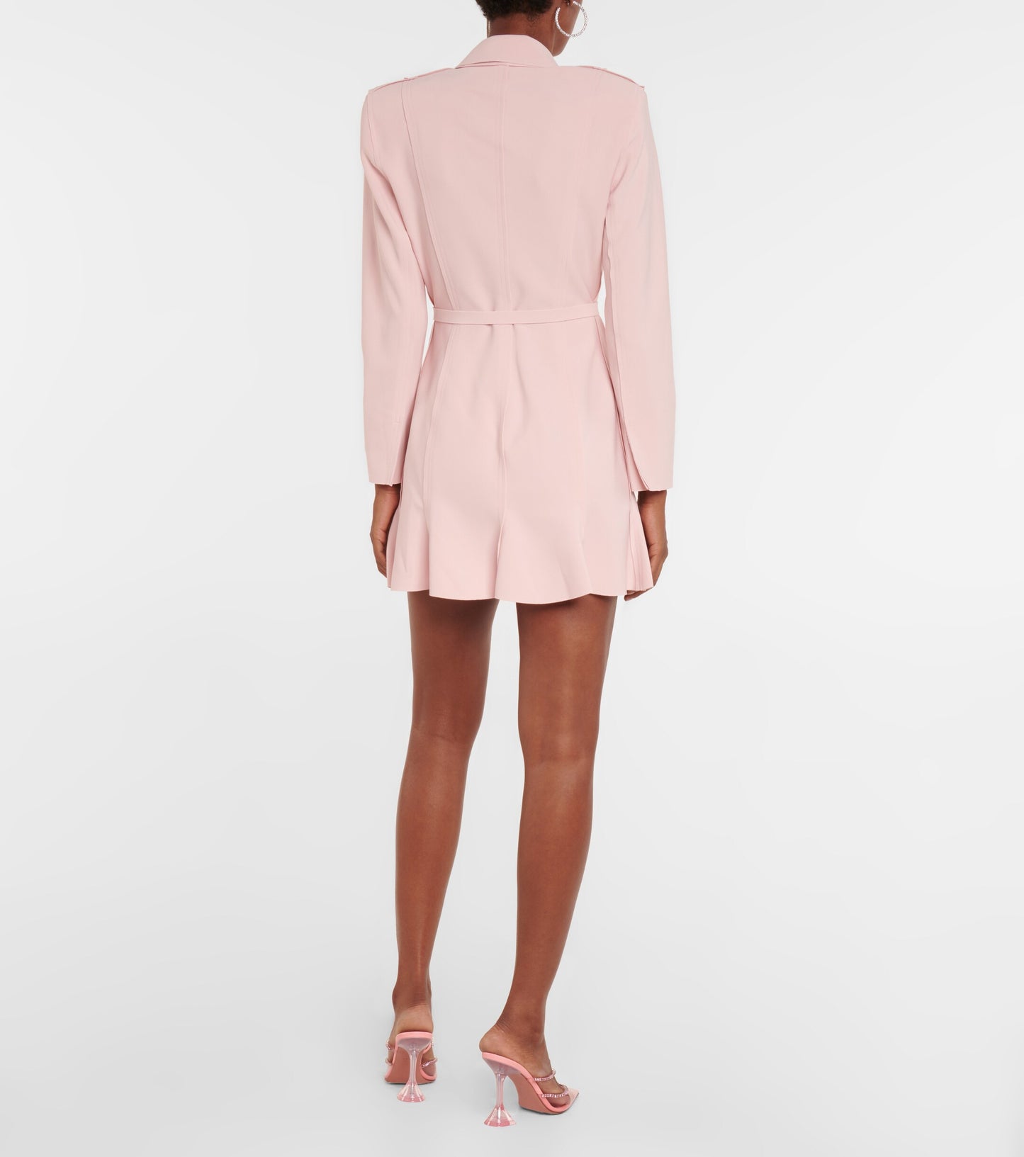 NORMA KAMALI Belted Jersey Mini Dress Light Pink Size S