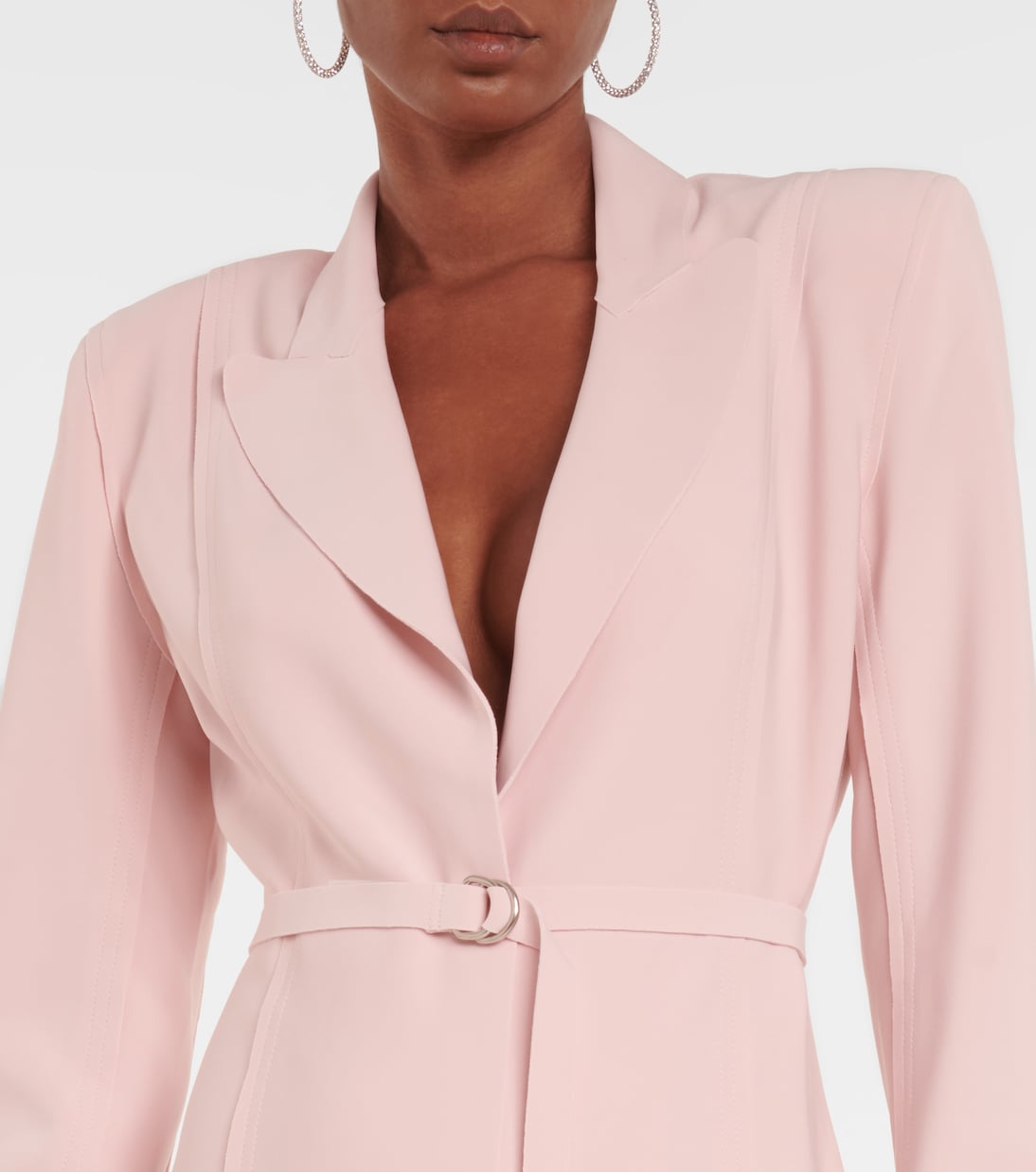 NORMA KAMALI Belted Jersey Mini Dress Light Pink Size S