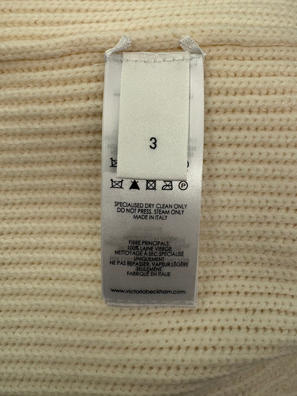 VICTORIA BECKHAM Ribbed Knit Strapless Dress / Midi Skirt Size 3/S