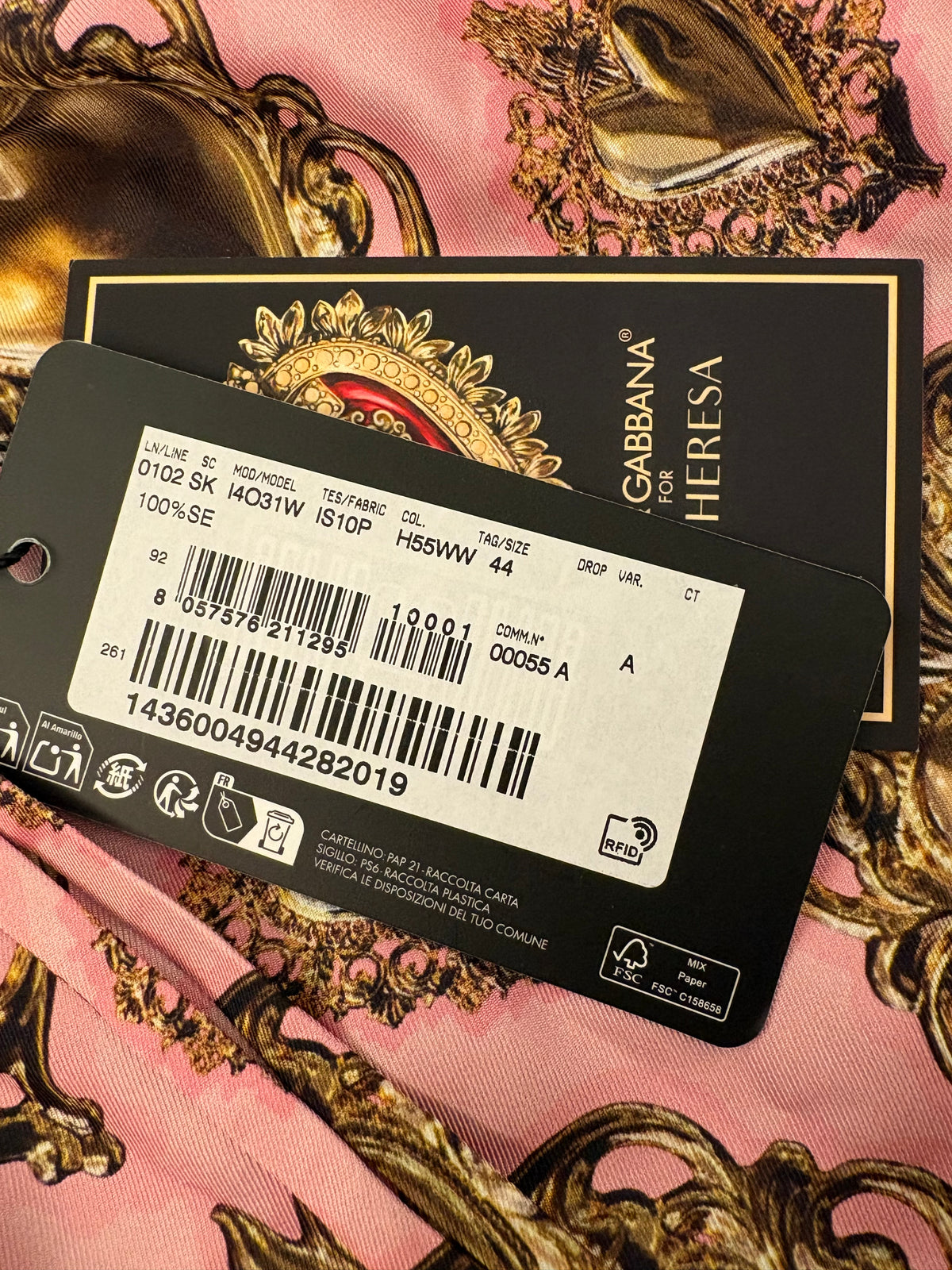 DOLCE & GABBANA (NWT) Silk “Sacro Cuore” Midi Skirt Size IT 44